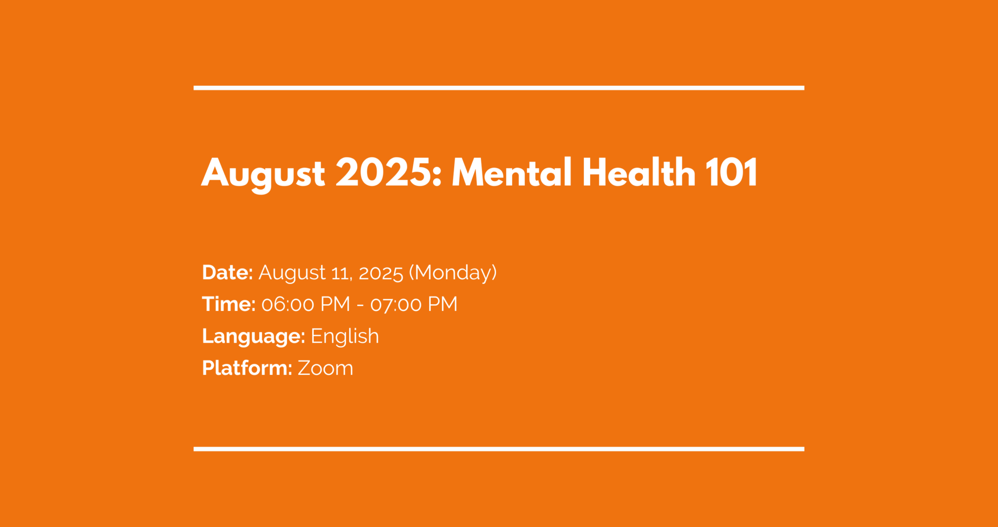 [ENG] MENTAL HEALTH 101 AUGUST 2025 - MIND HK